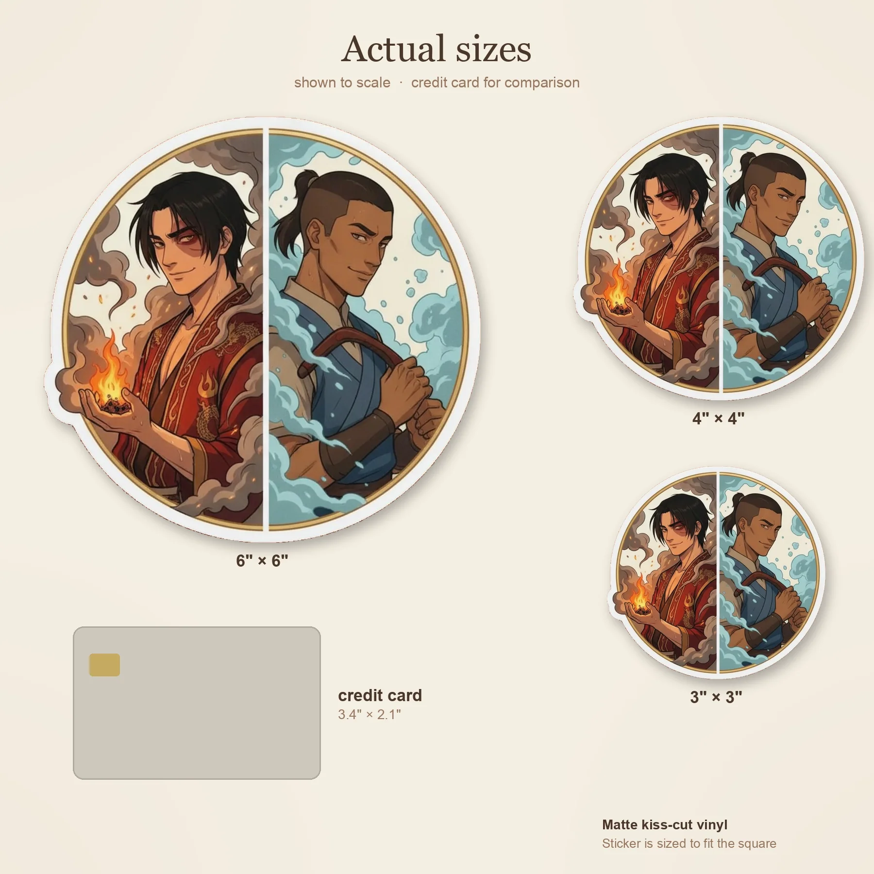 Zuko and Sokka stand together in a harmonious blend of opposing elements, balancing each other out as fire and water unite., view 3