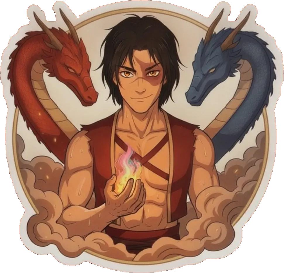 Zuko performs the ancient dancing dragon forms amidst swirling flames and thick steam to find his center.