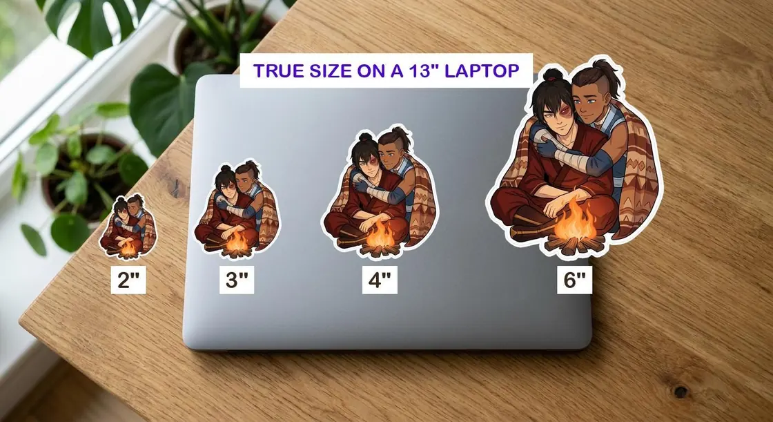 Zuko and Sokka find warmth and comfort in each other's arms while resting beside a crackling campfire., view 3