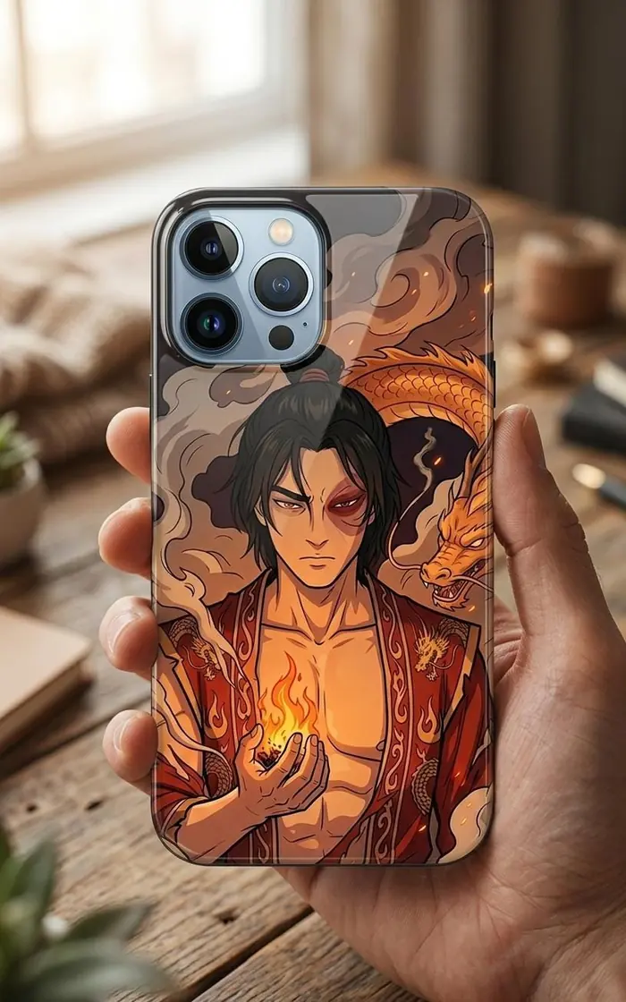 Zuko stands fiercely alongside a powerful fire dragon, channeling his passionate inner strength and complex destiny as the Fire Lord., view 4