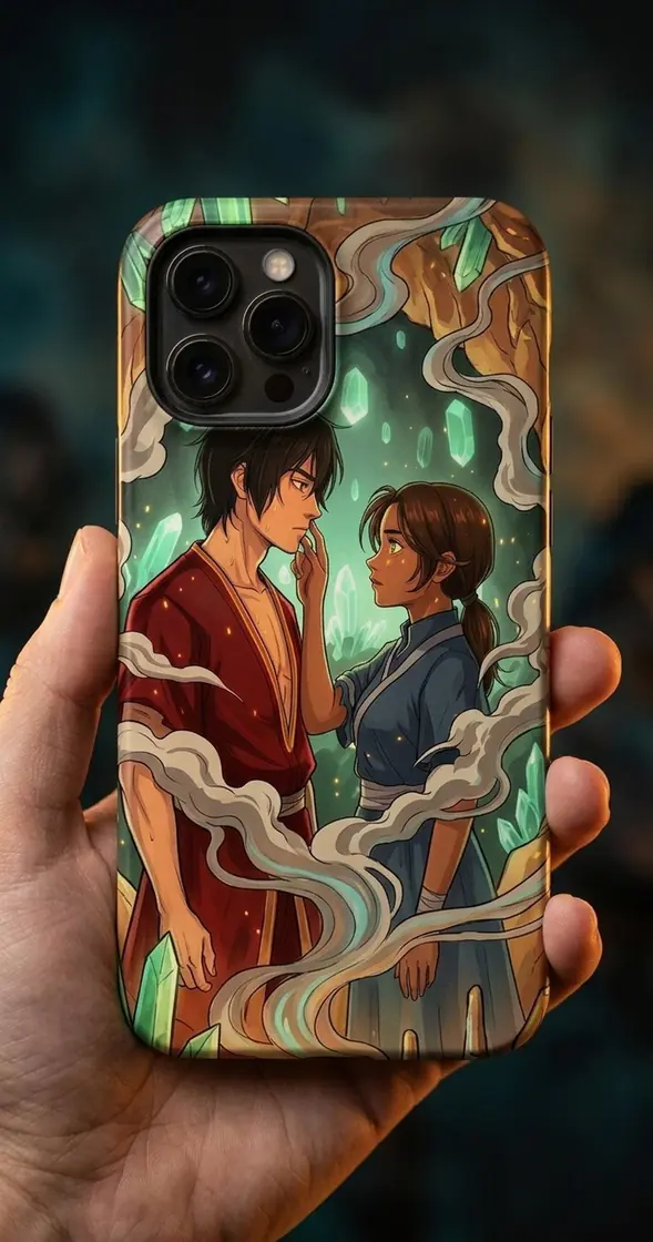 Zuko and Katara share a tender and transformative moment deep within the glowing crystal catacombs of Ba Sing Se., view 5