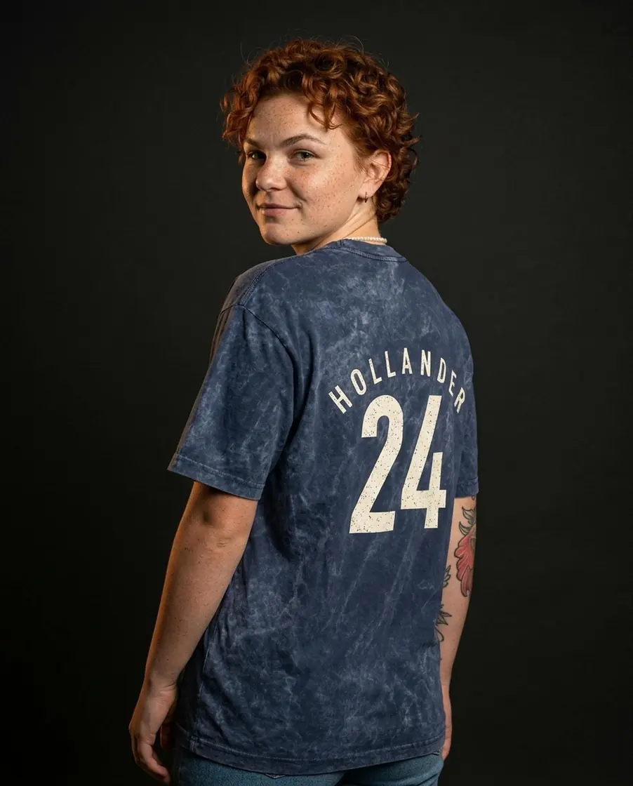 A vintage distressed design showcasing Shane Hollander and his iconic number twenty four for true fans of the ice., view 2