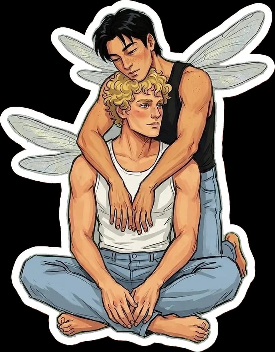 A delicate winged fairy design nods subtly to the fiery, deeply hidden romance between two heavily rivaled hockey captains.