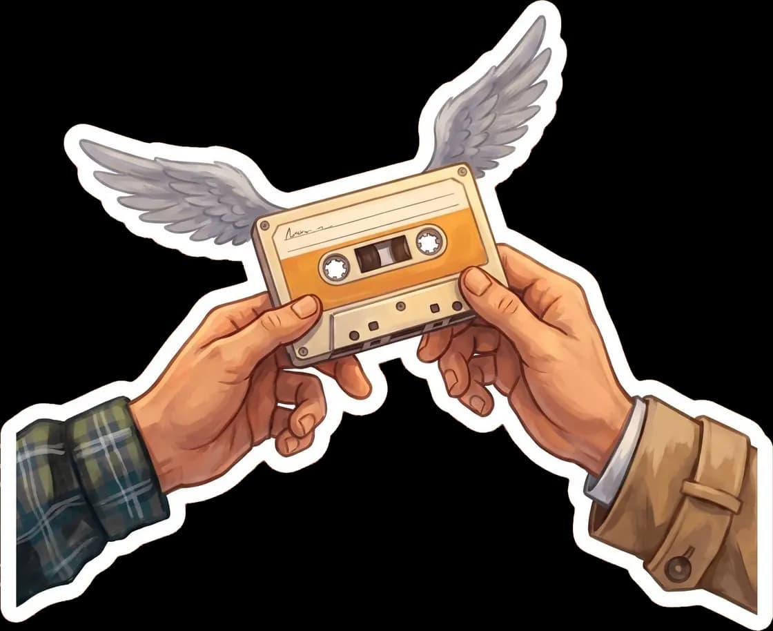 Dean carefully curates a special cassette tape filled with his favorite classic rock songs specifically for Cas to hear.
