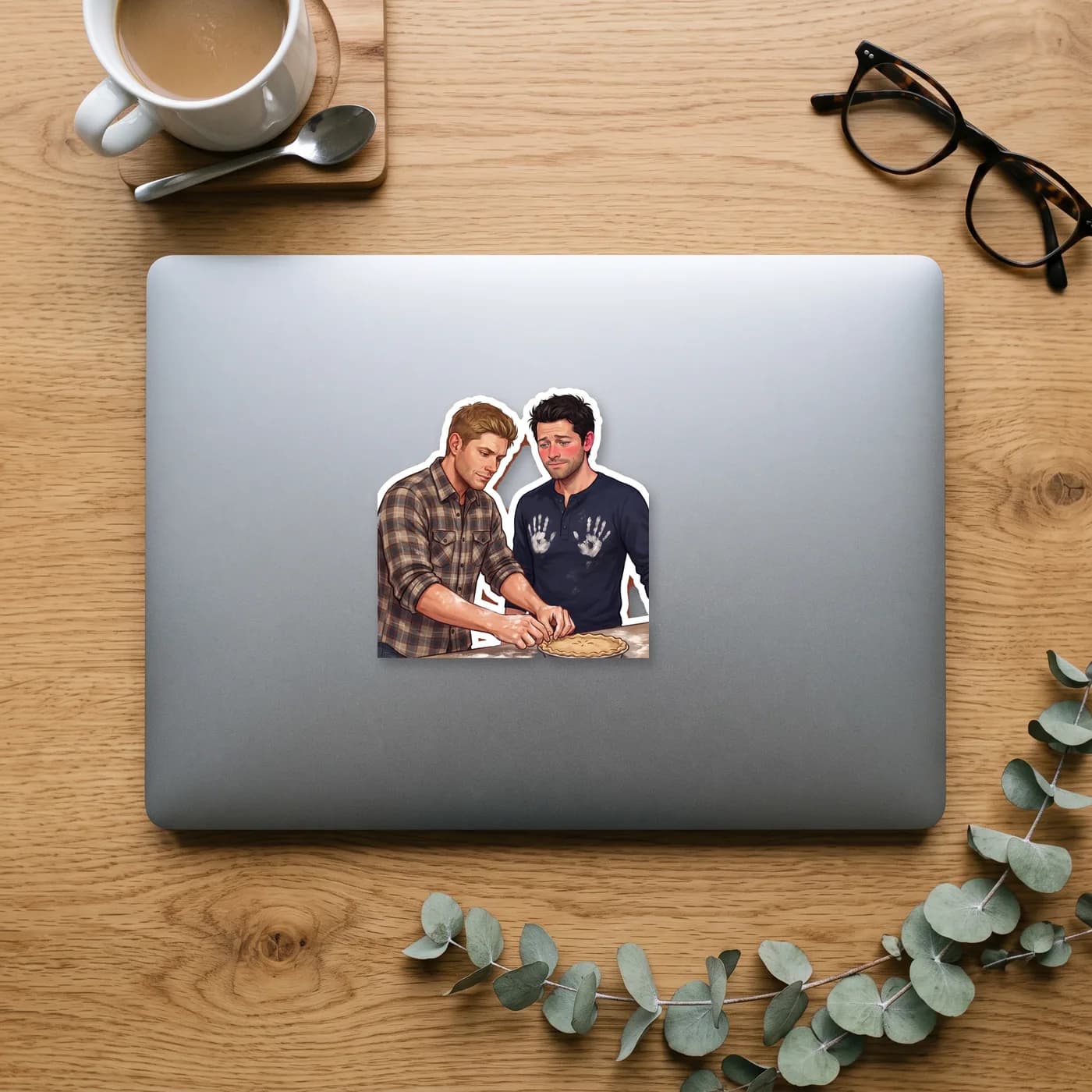 A cozy afternoon of kitchen baking leads to messy flour handprints and lingering touches between Dean and Cas., view 2