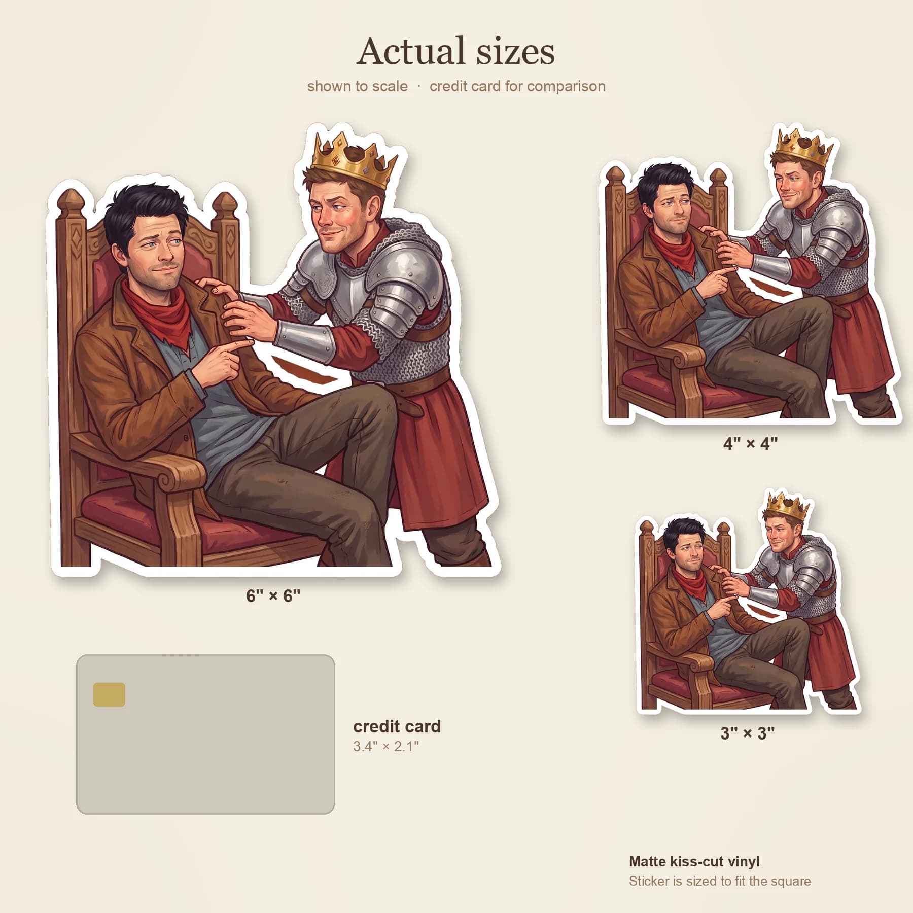 Dressed as a medieval knight for Halloween, Dean stubbornly guards his makeshift throne from a highly amused Cas., view 3