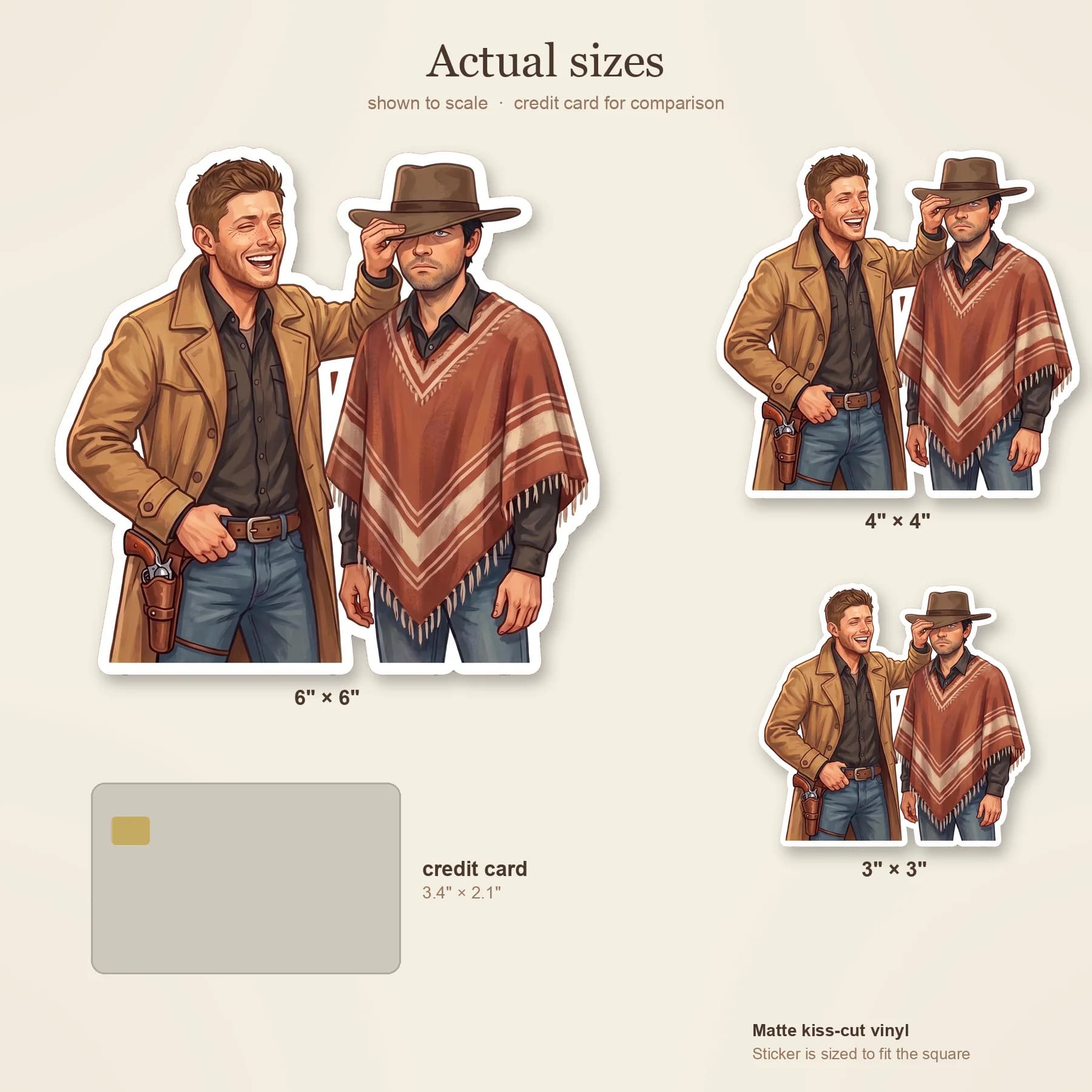Dean tips a classic western cowboy hat over Castiel's eyes as they show off their Halloween looks., view 3