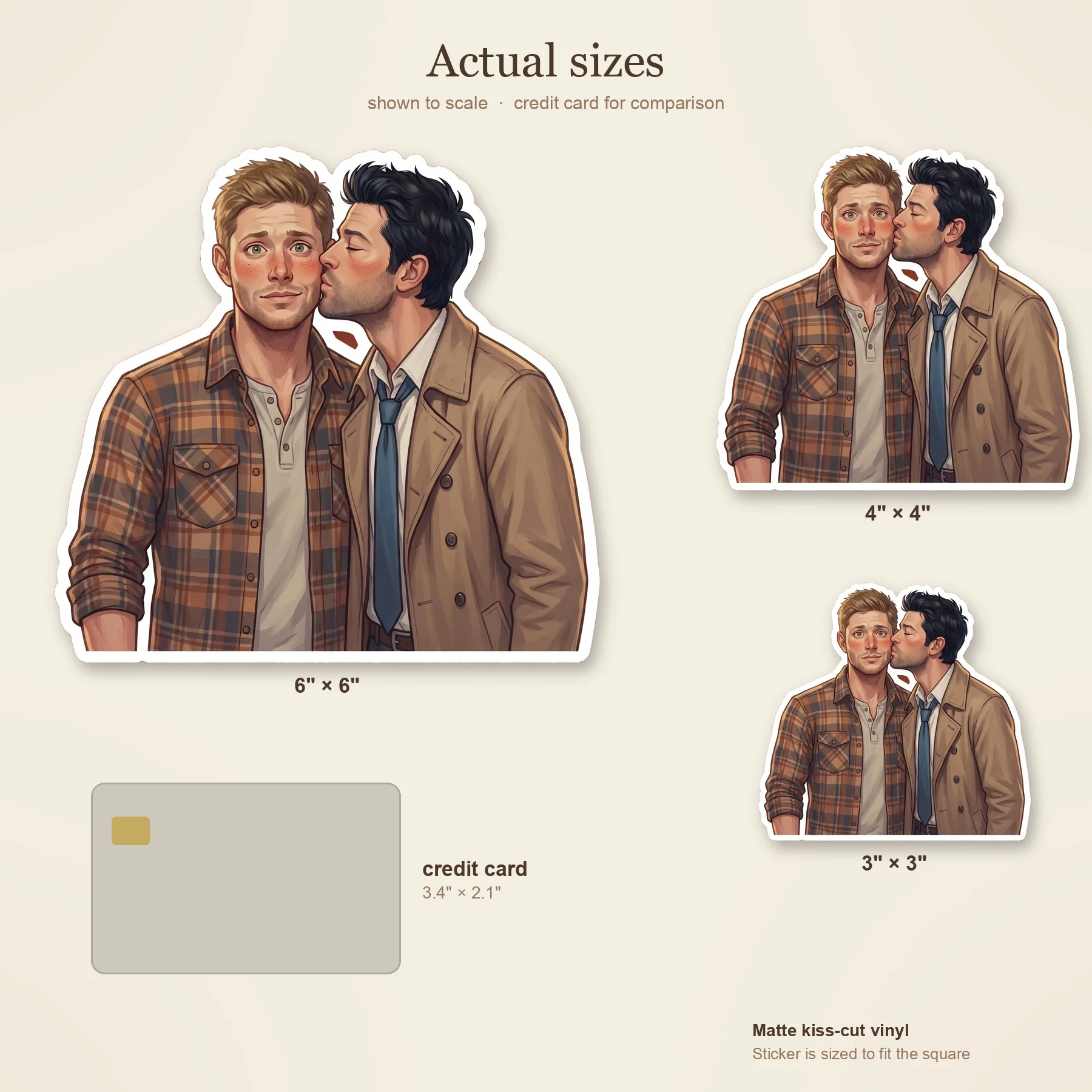 Castiel presses a soft, affectionate kiss to Dean's cheek in a rare moment of tender vulnerability., view 3