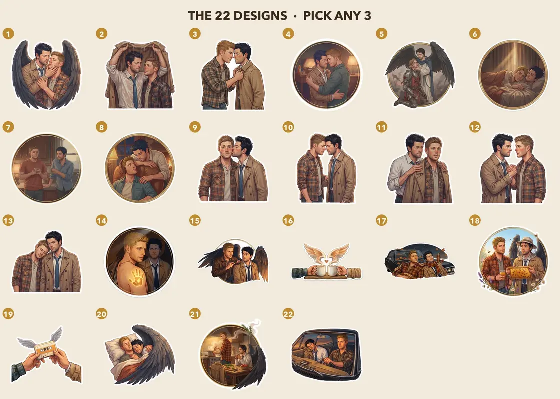 Choose your favorite romantic moments between the brooding hunter and his devoted angel from this collection., view 3