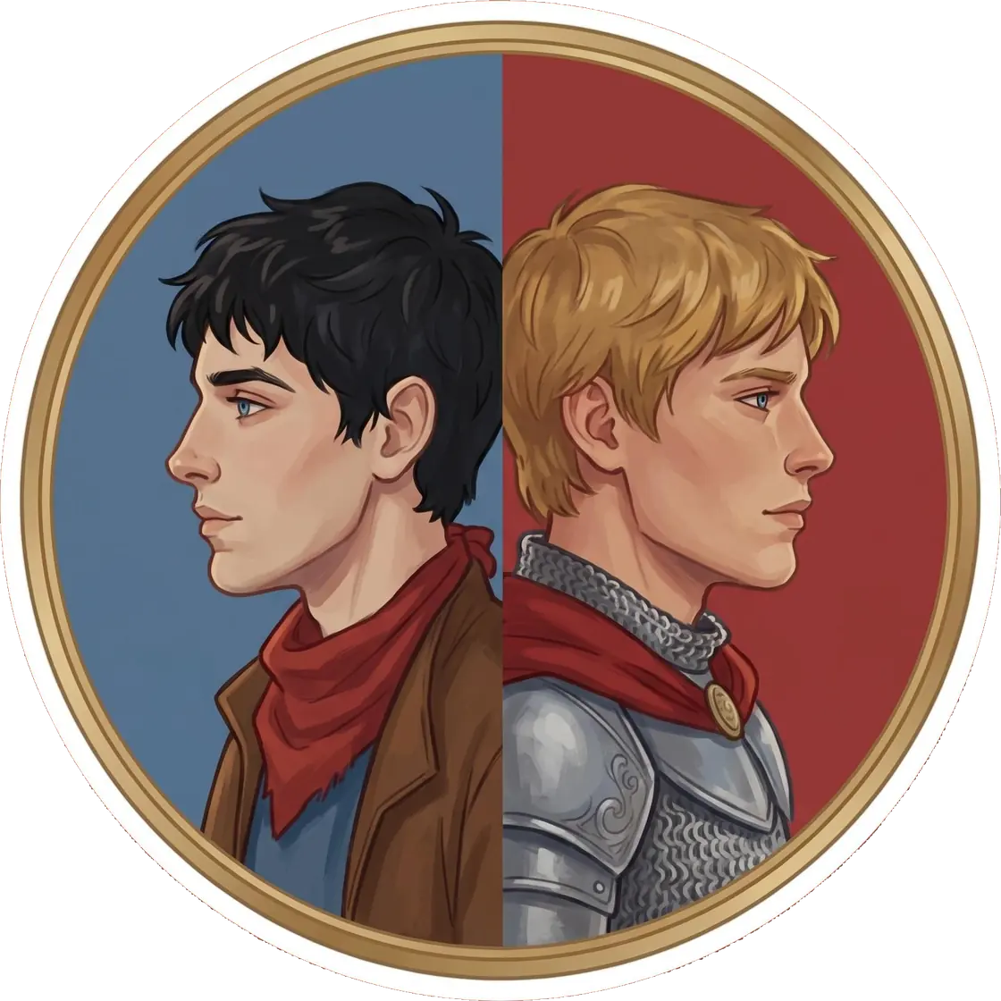The destined king and the warlock are depicted as mirrored halves of a single whole.