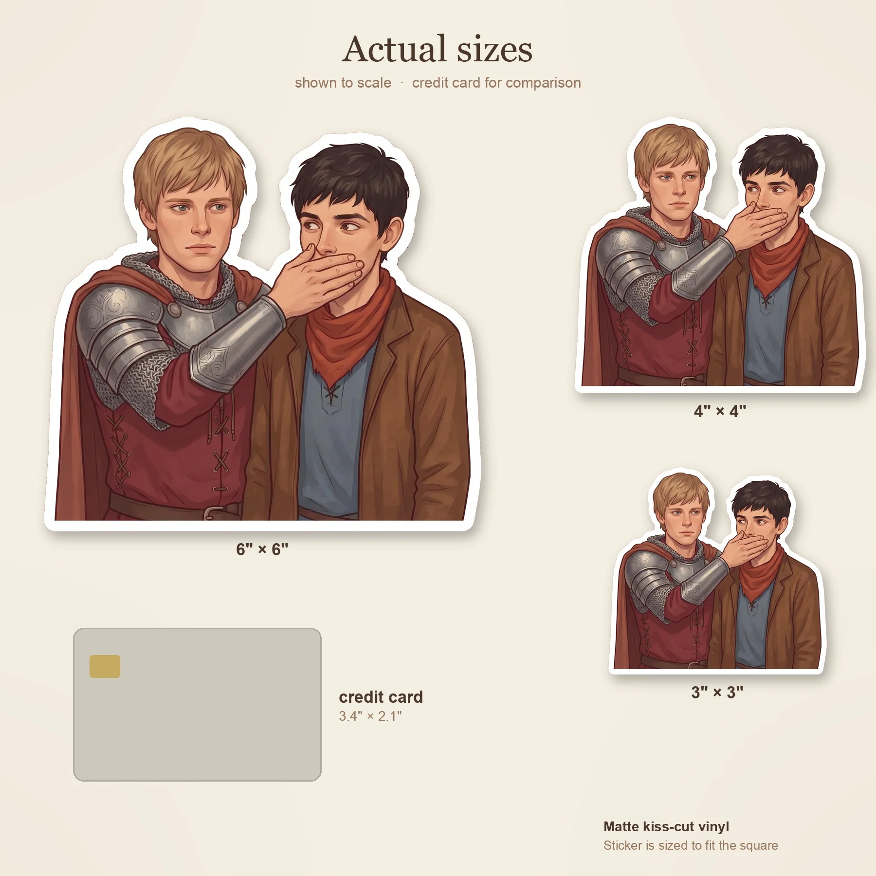 Arthur casually slaps his hand over a rambling Merlin's mouth to keep him quiet., view 3