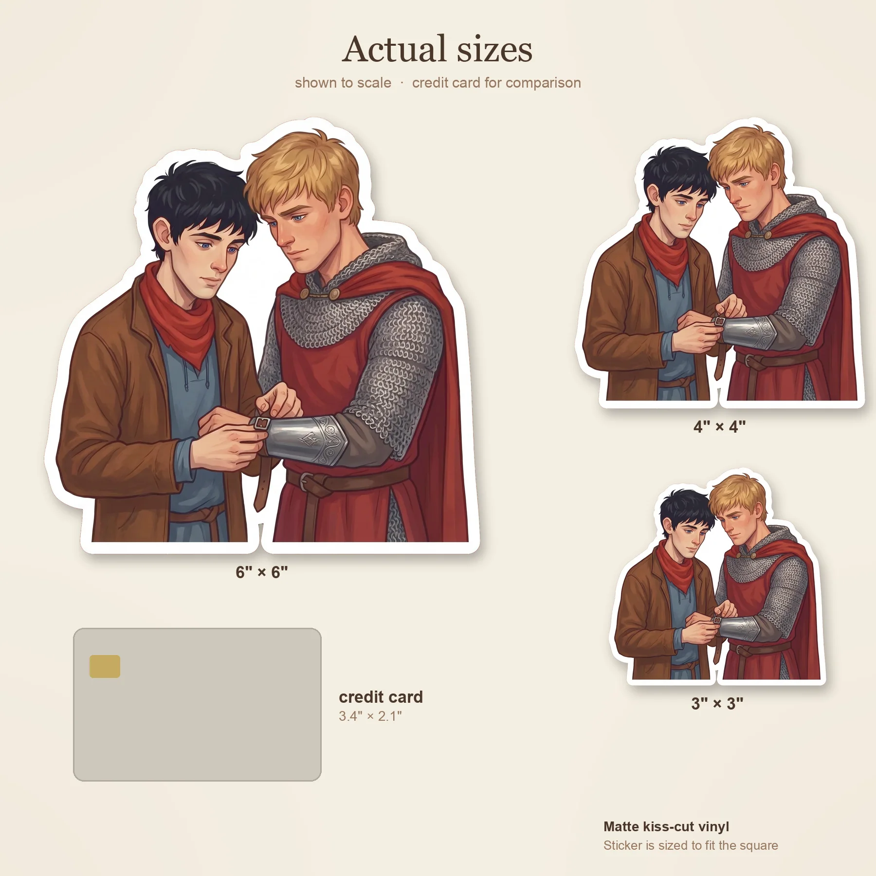 Merlin carefully helps Arthur into his shining chainmail and armor before a grand royal tournament., view 3