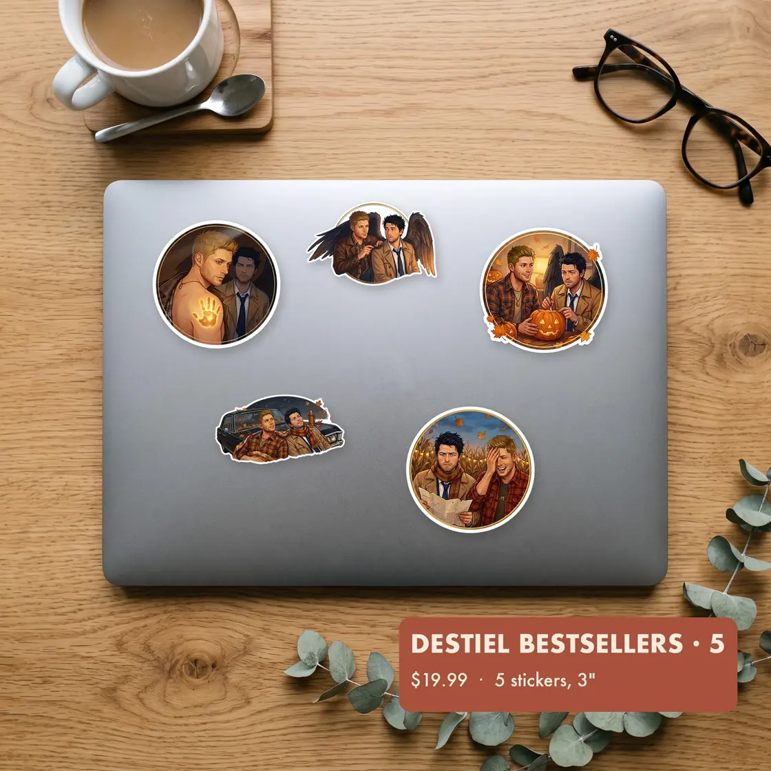 A cohesive set of five memorable moments highlighting the profound bond and evolving relationship between Dean and Castiel., view 2