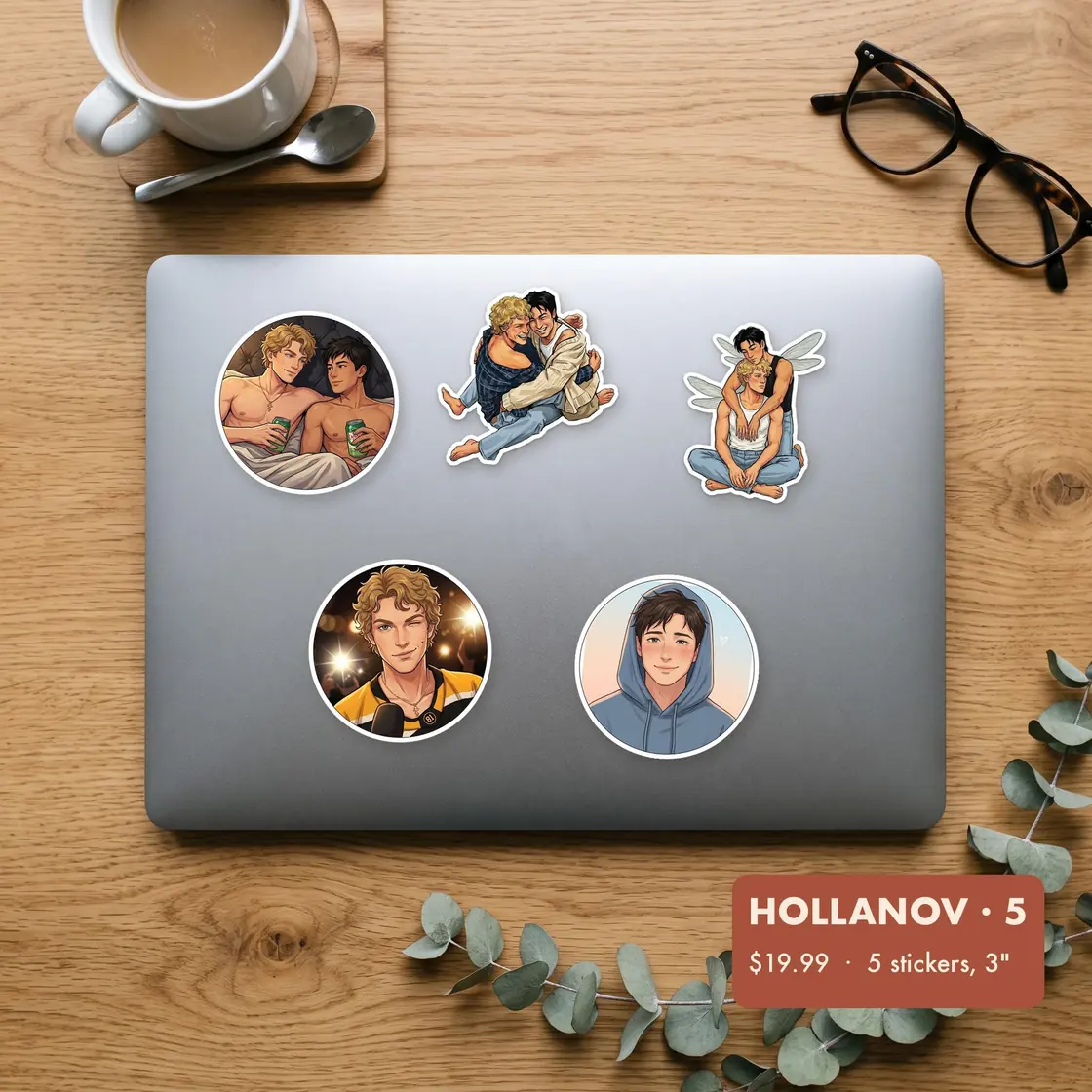 A set of five different designs highlighting the journey of Ilya and Shane from fierce competitors to devoted partners., view 2