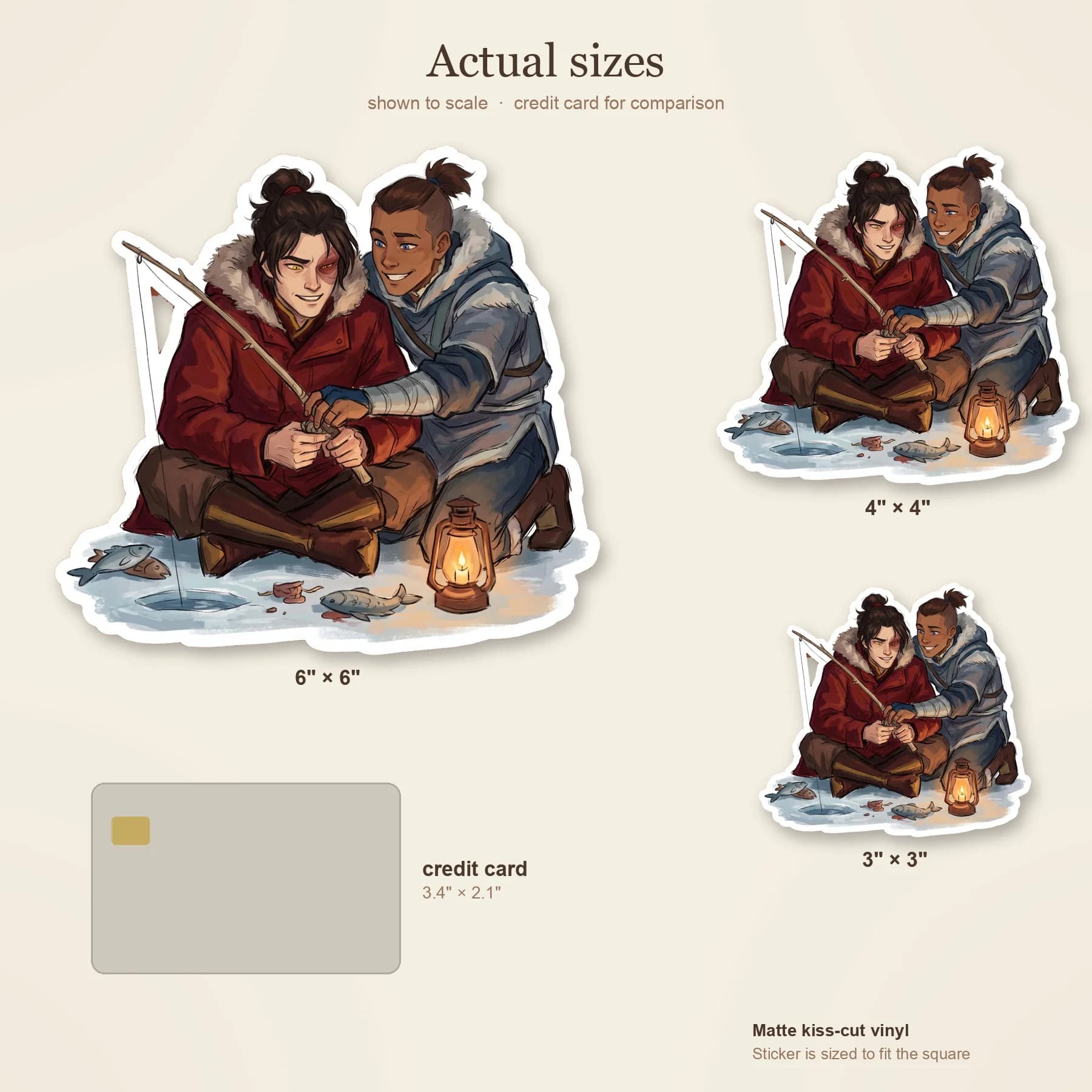 Sokka patiently teaches a bundled up Zuko the traditional art of South Pole ice fishing., view 3