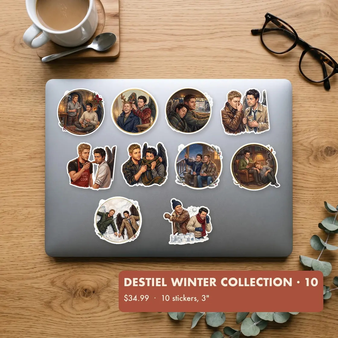 Dean and Castiel share quiet holiday moments together in a cozy collection of seasonal scenes., view 2