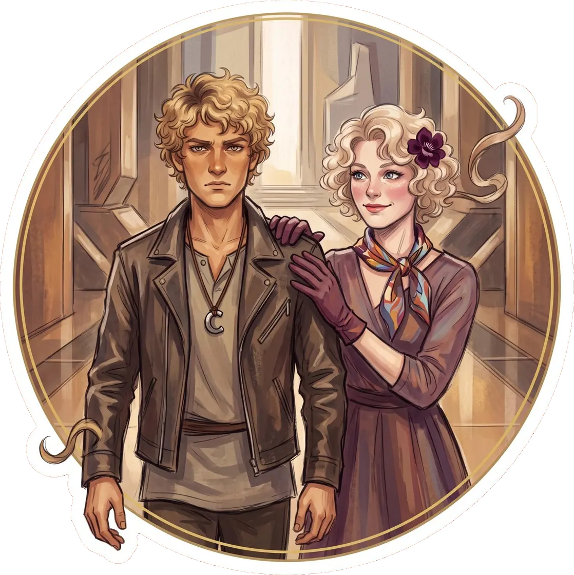 Effie solemnly walks alongside Haymitch into the launch room before he is sent up into the grueling arena.