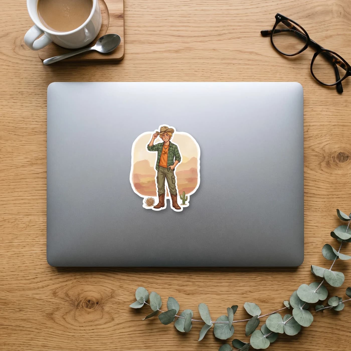 Will Solace leans fully into his Austin, Texas roots, trading his standard camp necklace and orange shirt for a classic cowboy hat and denim. He flashes a warm, easy smile that shows off his southern , view 3
