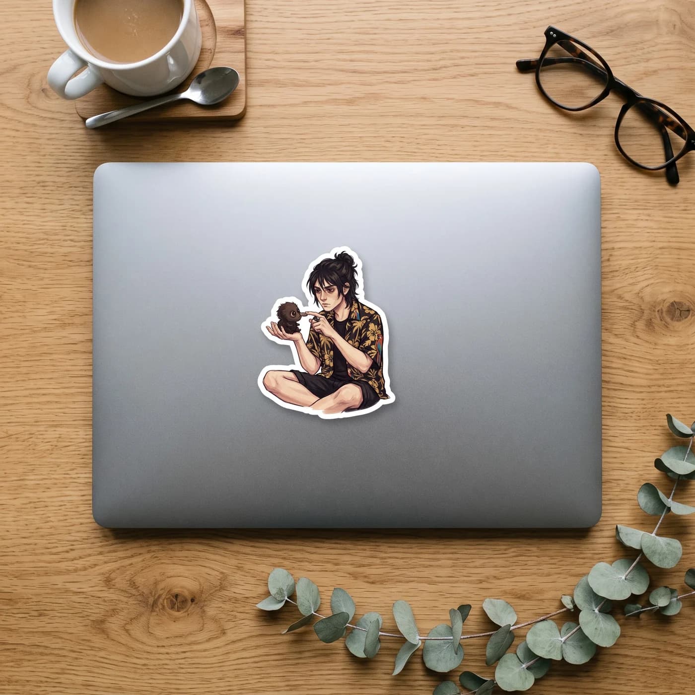Nico sips from a steaming mug of hot chocolate to recover his strength after shadow traveling. The steam curls upward into faint shapes of skeletal mice., view 3