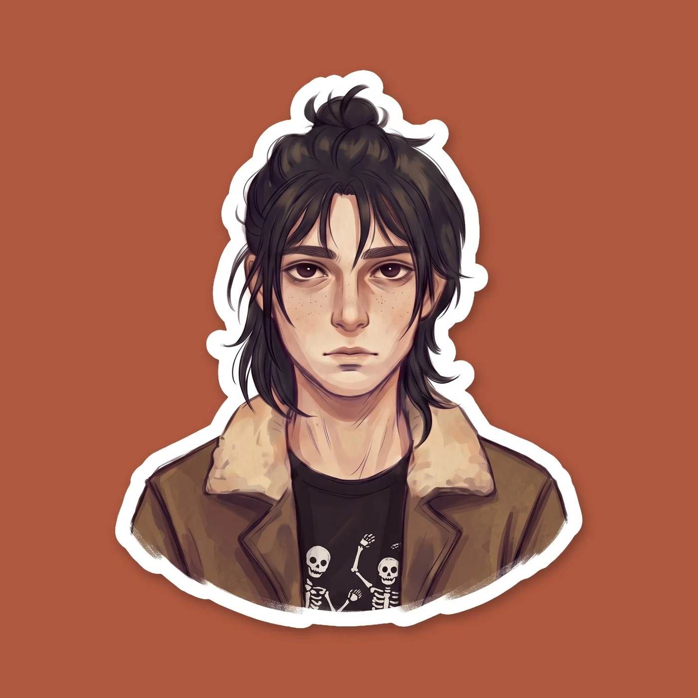 Nico delivers his classic, unimpressed stare with his arms crossed tightly over his chest. His dark hair falls into his eyes as he judges a terrible plan being proposed by the other campers., view 2