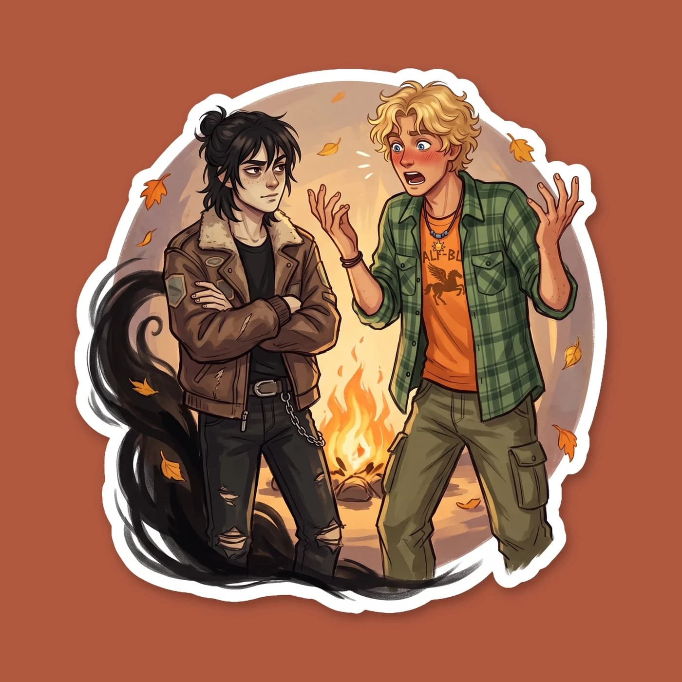 Will bringing his signature glowing warmth into the dark depths of the underworld to be with his boyfriend. This illustration honors the dedication of the Apollo camper who would follow the ghost king, view 2