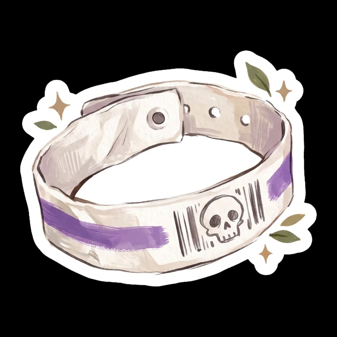 A simple infirmary patient wristband is the focus of this design, a nod to the three days of mandatory rest in the Apollo cabin. It highlights the stubborn but tender beginnings of a lasting bond forg