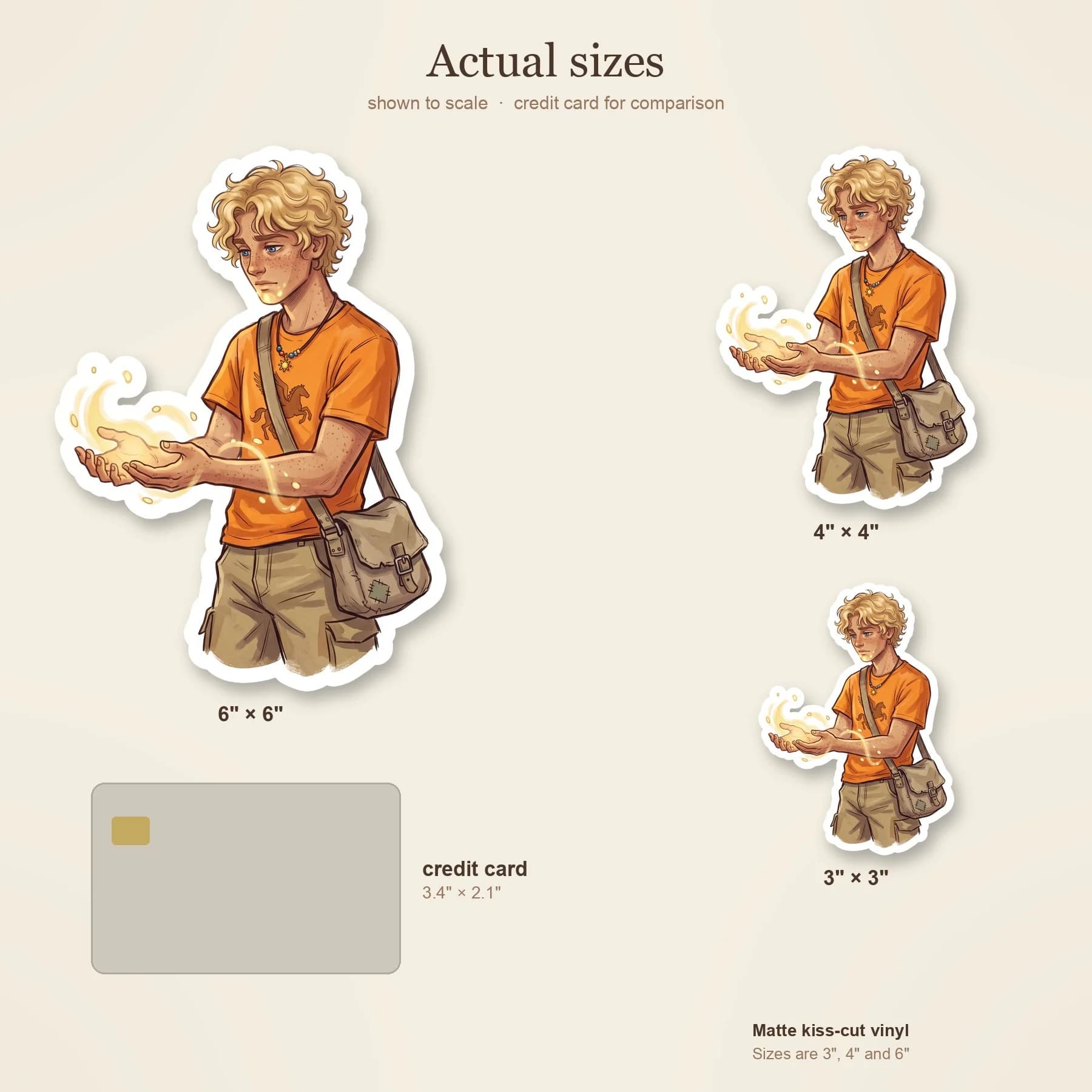 This sticker features Will channeling his divine healing abilities, his hands glowing with the warm, golden light of his father. It reflects his dedication as head counselor and his vital role in keep, view 4