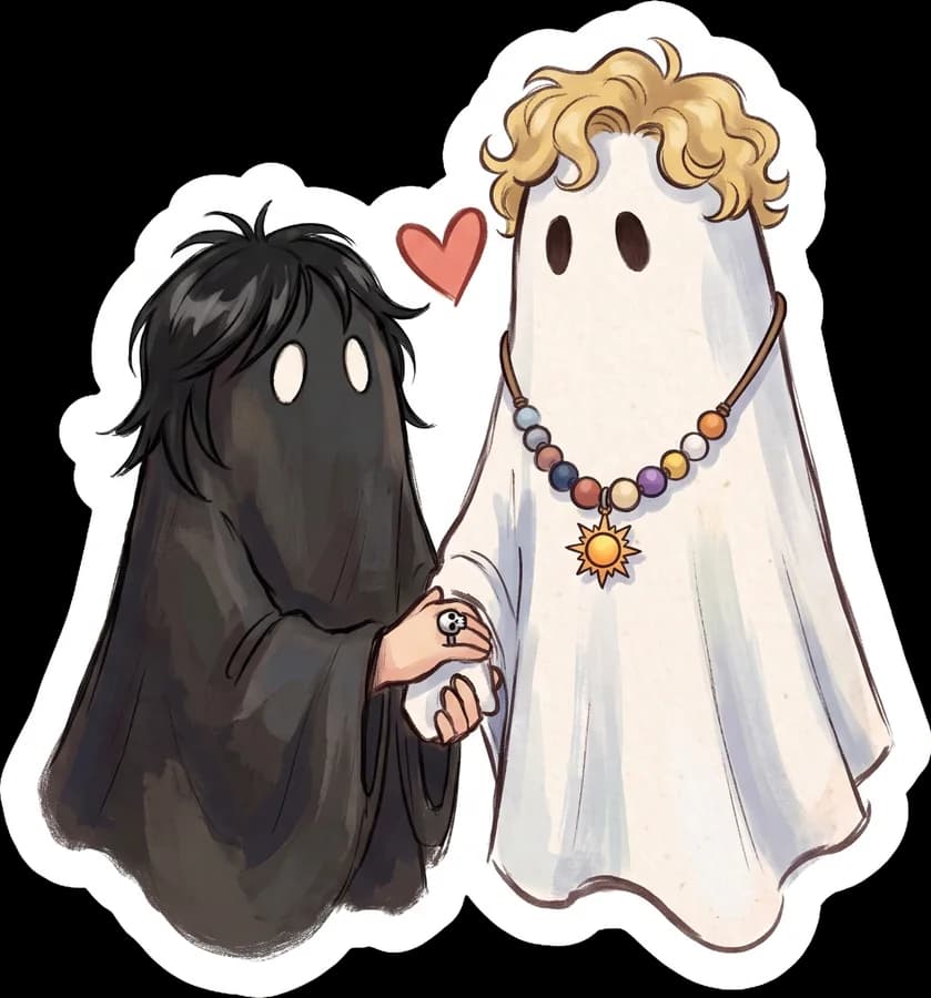 Bedsheet ghost couple