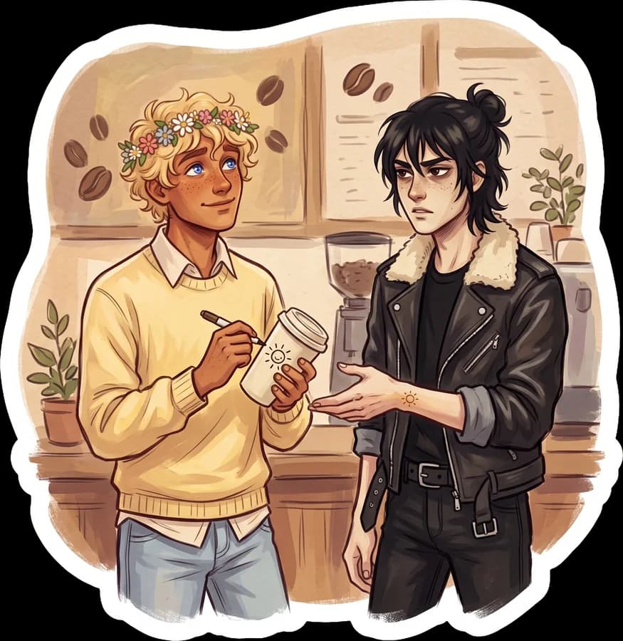 Coffee shop soulmate au