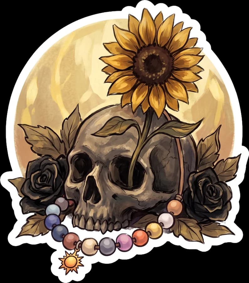Sunflower and skull minimal